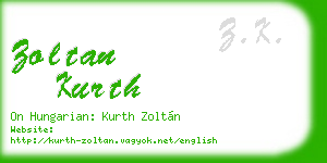 zoltan kurth business card